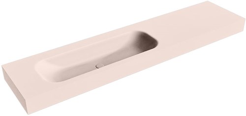 BIG MEDIUM Rosee vrijhangende wastafel 200cm. Positie wasbak Links rand 12cm. 