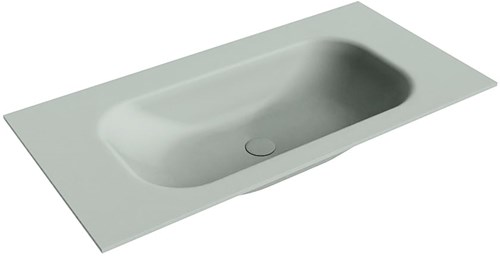 BIG Small Greey solid surface inbouw wastafel 91cm. Positie wasbak Midden.