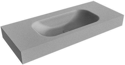 BIG SMALL Plata vrijhangende wastafel 110cm. Positie wasbak Midden rand 12cm. 