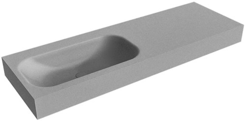BIG SMALL Plata vrijhangende wastafel 141cm. Positie wasbak Links rand 12cm. 