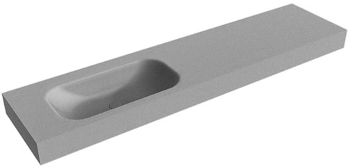 BIG SMALL Plata vrijhangende wastafel 191cm. Positie wasbak Links rand 12cm. 
