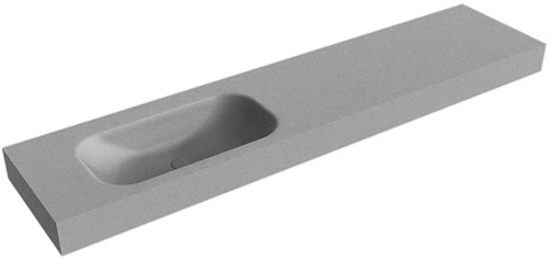 BIG SMALL Plata vrijhangende wastafel 200cm. Positie wasbak Links rand 12cm. 