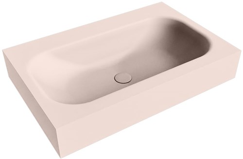 BIG SMALL Rosee vrijhangende wastafel 71cm. Positie wasbak Midden rand 12cm. 