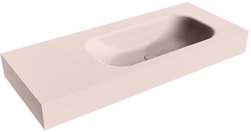 BIG SMALL Rosee vrijhangende wastafel 111cm. Positie wasbak Rechts rand 12cm. 