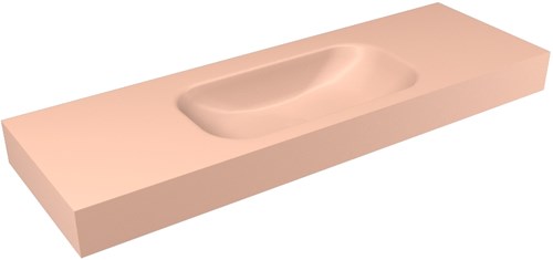 BIG SMALL Rosee vrijhangende wastafel 141cm. Positie wasbak Midden rand 12cm. 