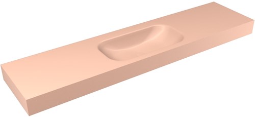 BIG SMALL Rosee vrijhangende wastafel 190cm. Positie wasbak Midden rand 12cm. 