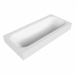 BIG medium Talc Lavabo suspendido de solid surface 100cm. Posición del fregadero Centro borde de 12cm de alto.