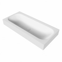 BIG medium Talc Lavabo suspendido de solid surface 100cm. Posición del fregadero Centro borde de 12cm de alto.-3
