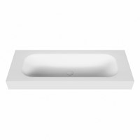 BIG medium Talc Wall-Hung Basin solid surface 121cm. Position basin Center rim 12cm.-2