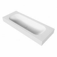 BIG medium Talc Wall-Hung Basin solid surface 121cm. Position basin Center rim 12cm.-3