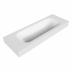 BIG medium Talc Lavabo suspendido de solid surface 130cm. Posición del fregadero Centro borde de 12cm de alto.