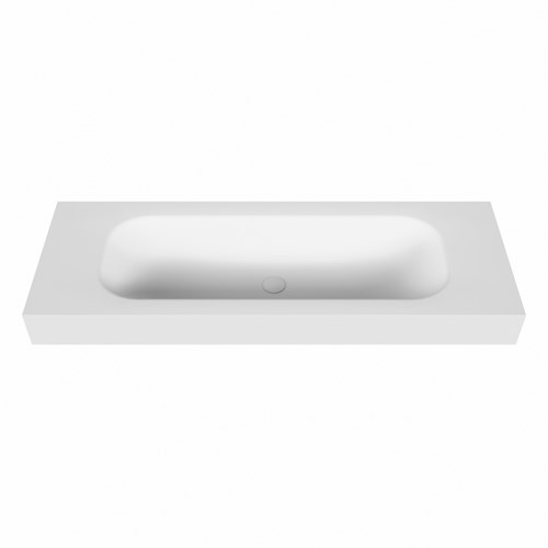 BIG medium Talc Lavabo mural solid surface 131cm. Position lavabo Centrée rebord 12cm.-2