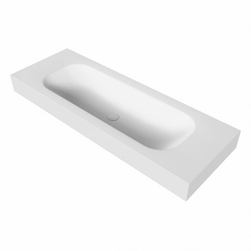 BIG medium Talc Lavabo mural solid surface 131cm. Position lavabo Centrée rebord 12cm.-3