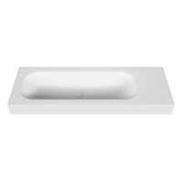BIG medium Talc Lavabo suspendido de solid surface 130cm. Posición del fregadero Izquierda borde de 12cm de alto.-2