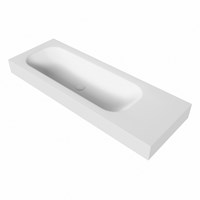BIG medium Talc Lavabo suspendido de solid surface 130cm. Posición del fregadero Izquierda borde de 12cm de alto.-3