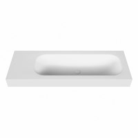 BIG medium Talc Lavabo sospeso à parete solid surface 130cm. Posizione lavabo Rechts bordo 12cm.-2