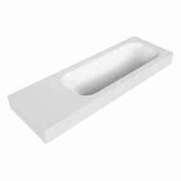 BIG medium Talc Lavabo suspendido de solid surface 141cm. Posición del fregadero Derecho borde de 12cm de alto.