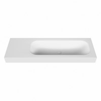 BIG medium Talc Lavabo suspendido de solid surface 141cm. Posición del fregadero Derecho borde de 12cm de alto.-2