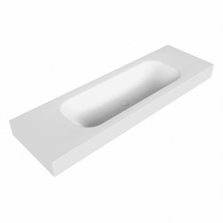 BIG medium Talc Lavabo suspendido de solid surface 150cm. Posición del fregadero Centro borde de 12cm de alto.