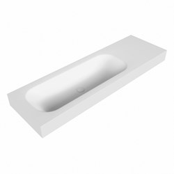 BIG medium Talc Lavabo suspendido de solid surface 150cm. Posición del fregadero Izquierda borde de 12cm de alto.