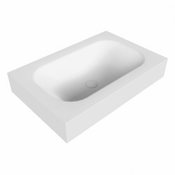 BIG Small Talc Lavabo mural solid surface 70cm. Position lavabo Centrée rebord 12cm.