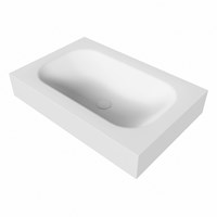 BIG small Talc vrijhangende solid surface wastafel 70cm. Positie wasbak Midden rand 12cm hoog.-3