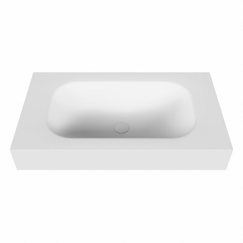 BIG Small Talc Wall-Hung Basin solid surface 80cm. Position basin Center rim 12cm.-2