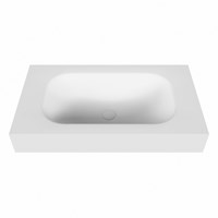 BIG Small Talc freihängend Waschtisch aus solid surface (mineralwerkstoff) 81cm. Waschbeckenposition Mittig rand 12cm hoch.-2