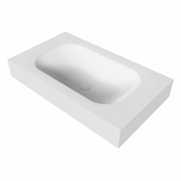 BIG Small Talc freihängend Waschtisch aus solid surface (mineralwerkstoff) 81cm. Waschbeckenposition Mittig rand 12cm hoch.-3