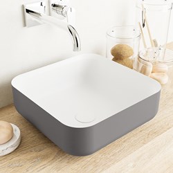 BINX Lavabos sobre encimera solid surface 36cm color Dark Grey / Talc.