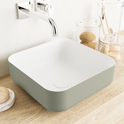 BINX Lavabos sobre encimera solid surface 36cm color Army / Talc.