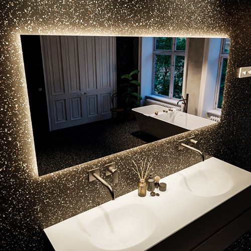 MONDIAZ BRIGHT spiegel 70x140cm Rechthoek met LED verlichting.