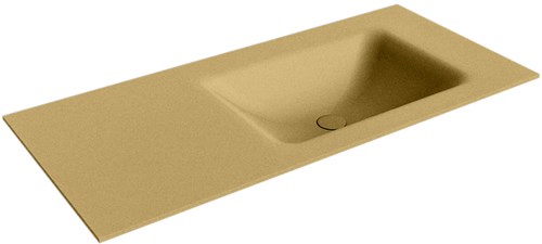 CLOUD Oro solid surface inbouw wastafel 100cm. Positie wasbak Rechts. 