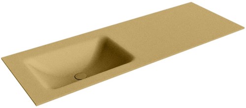CLOUD Oro solid surface inbouw wastafel 131cm. Positie wasbak Links. 