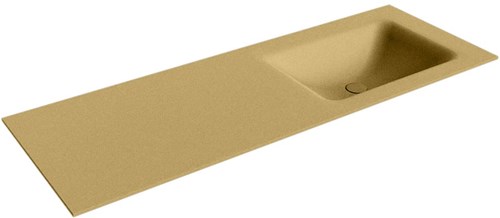CLOUD Oro solid surface inbouw wastafel 131cm. Positie wasbak Rechts. 