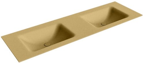 CLOUD Oro solid surface inbouw wastafel 151cm. Positie wasbak Dubbel. 