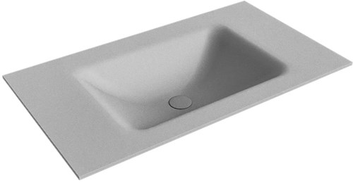 CLOUD Plata solid surface inbouw wastafel 80cm. Positie wasbak Midden. 