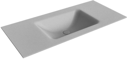 CLOUD Plata solid surface inbouw wastafel 101cm. Positie wasbak Midden. 