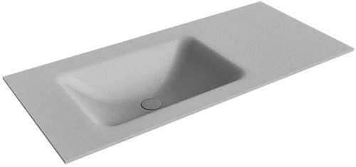 CLOUD Plata solid surface inbouw wastafel 100cm. Positie wasbak Links. 