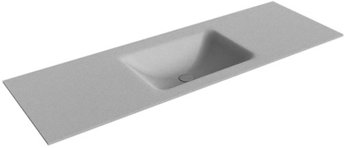 CLOUD Plata solid surface inbouw wastafel 140cm. Positie wasbak Midden. 