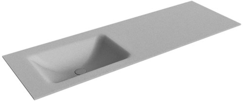 CLOUD Plata solid surface inbouw wastafel 141cm. Positie wasbak Links. 