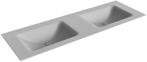 CLOUD Plata solid surface inbouw wastafel 140cm. Positie wasbak Dubbel. 