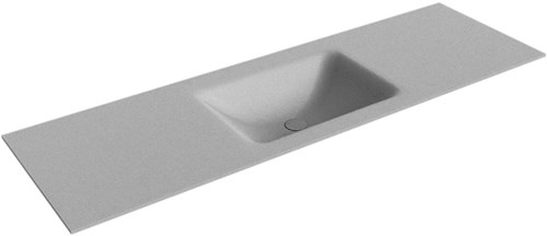 CLOUD Plata solid surface inbouw wastafel 151cm. Positie wasbak Midden. 