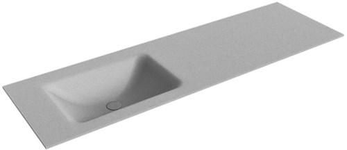 CLOUD Plata solid surface inbouw wastafel 150cm. Positie wasbak Links. 