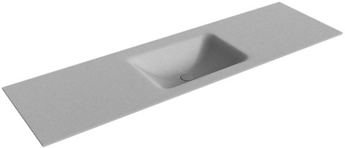 CLOUD Plata solid surface inbouw wastafel 160cm. Positie wasbak Midden. 