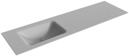 CLOUD Plata solid surface inbouw wastafel 160cm. Positie wasbak Links. 