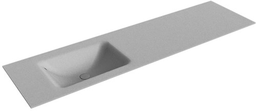 CLOUD Plata solid surface inbouw wastafel 170cm. Positie wasbak Links. 