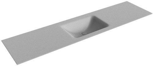 CLOUD Plata solid surface inbouw wastafel 181cm. Positie wasbak Midden. 