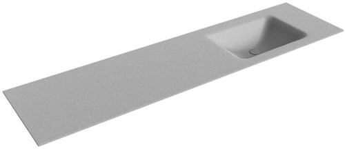 CLOUD Plata solid surface inbouw wastafel 181cm. Positie wasbak Rechts. 