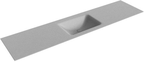 CLOUD Plata solid surface inbouw wastafel 191cm. Positie wasbak Midden. 